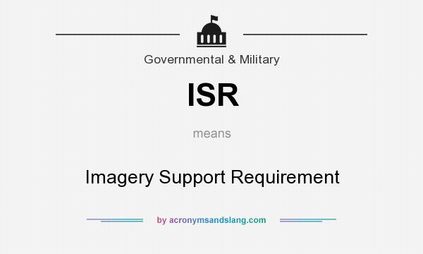 What does ISR mean? It stands for Imagery Support Requirement