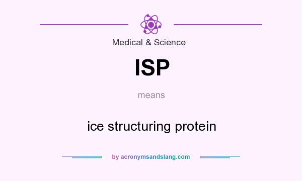 What does ISP mean? It stands for ice structuring protein