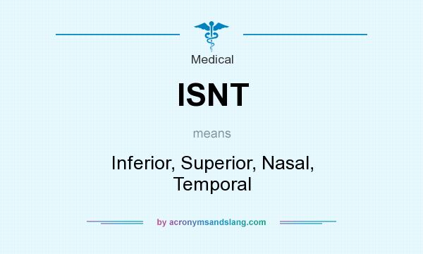 What does ISNT mean? It stands for Inferior, Superior, Nasal, Temporal