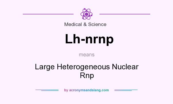 What does Lh-nrnp mean? It stands for Large Heterogeneous Nuclear Rnp