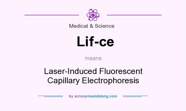 What does Lif-ce mean? It stands for Laser-Induced Fluorescent Capillary Electrophoresis