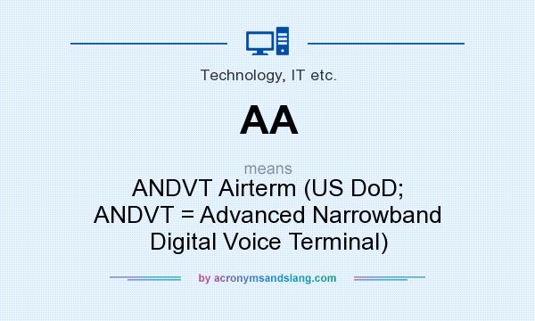 What does AA mean? It stands for ANDVT Airterm (US DoD; ANDVT = Advanced Narrowband Digital Voice Terminal)