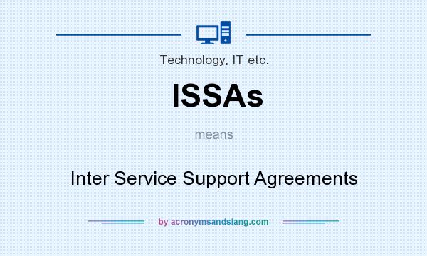 What does ISSAs mean? It stands for Inter Service Support Agreements