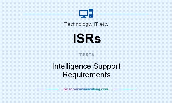 What does ISRs mean? It stands for Intelligence Support Requirements