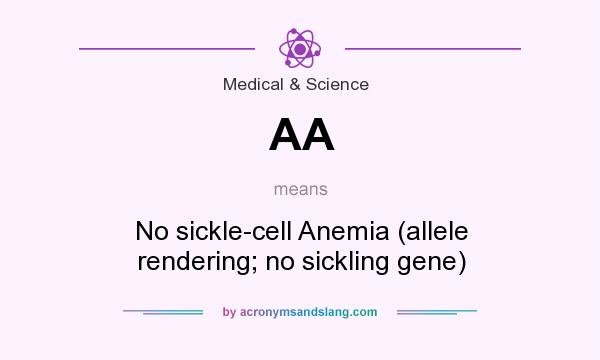 What does AA mean? It stands for No sickle-cell Anemia (allele rendering; no sickling gene)