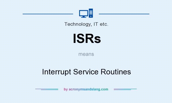 What does ISRs mean? It stands for Interrupt Service Routines