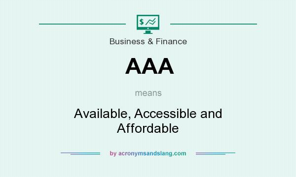 What does AAA mean? It stands for Available, Accessible and Affordable