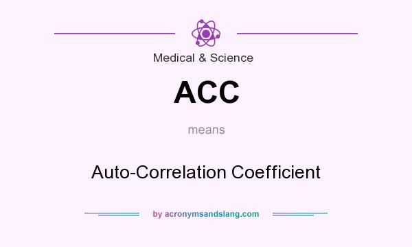 What does ACC mean? It stands for Auto-Correlation Coefficient