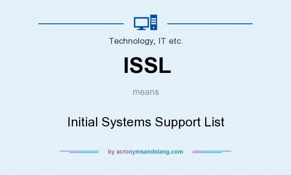 What does ISSL mean? It stands for Initial Systems Support List
