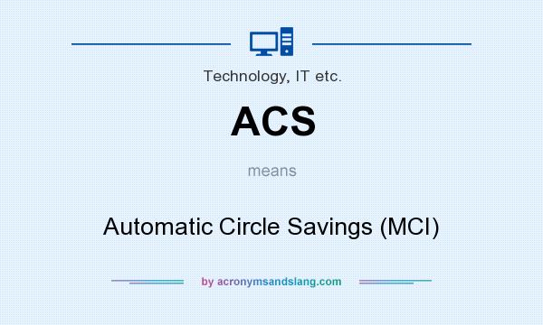 What does ACS mean? It stands for Automatic Circle Savings (MCI)