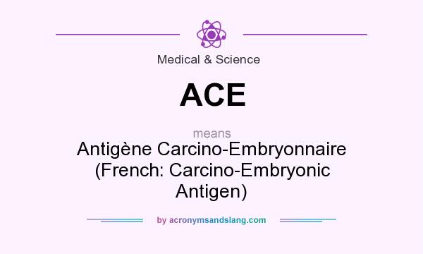 What does ACE mean? It stands for Antigène Carcino-Embryonnaire (French: Carcino-Embryonic Antigen)