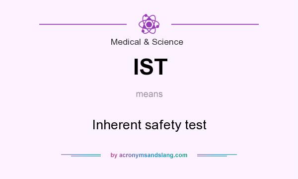 What does IST mean? It stands for Inherent safety test