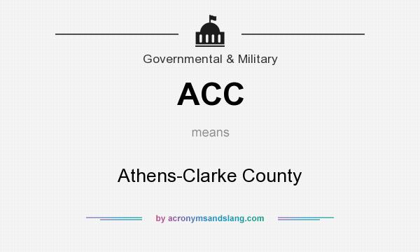 What does ACC mean? It stands for Athens-Clarke County