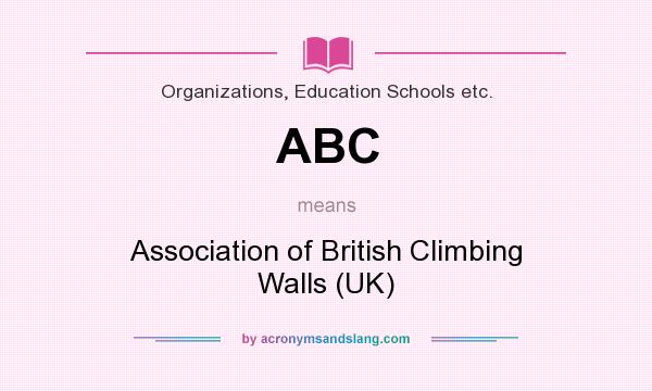 What does ABC mean? It stands for Association of British Climbing Walls (UK)