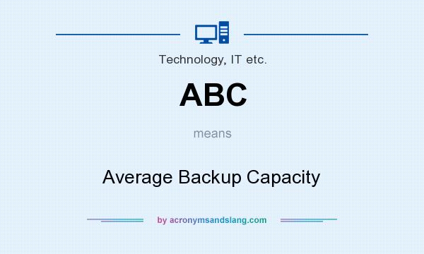 What does ABC mean? It stands for Average Backup Capacity
