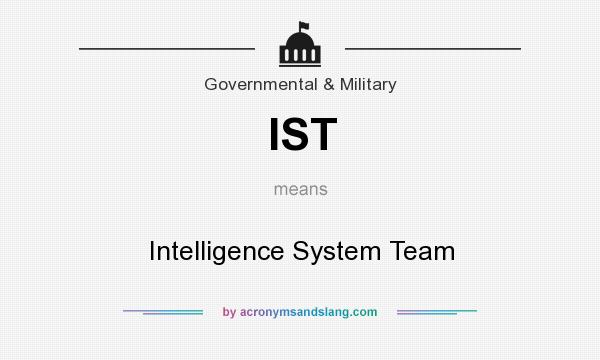 What does IST mean? It stands for Intelligence System Team