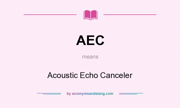 What does AEC mean? It stands for Acoustic Echo Canceler