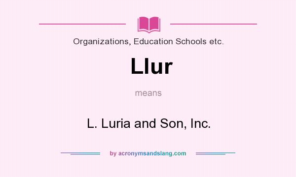 What does Llur mean? It stands for L. Luria and Son, Inc.