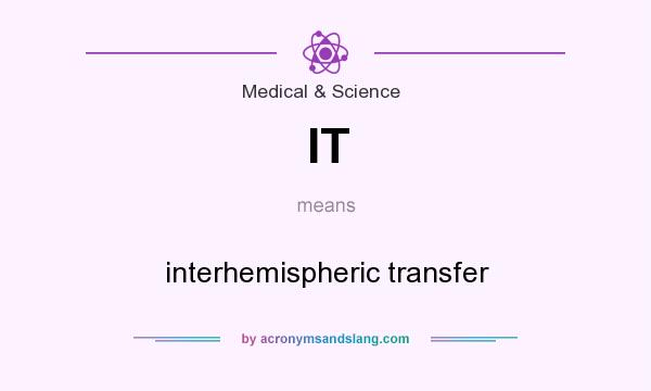 What does IT mean? It stands for interhemispheric transfer