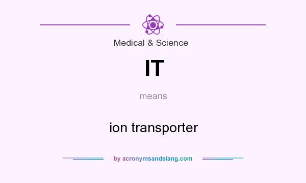 What does IT mean? It stands for ion transporter