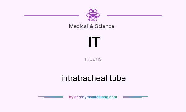 What does IT mean? It stands for intratracheal tube