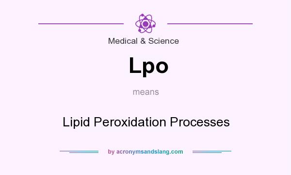 What does Lpo mean? It stands for Lipid Peroxidation Processes