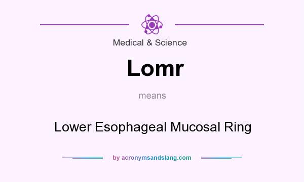 What does Lomr mean? It stands for Lower Esophageal Mucosal Ring