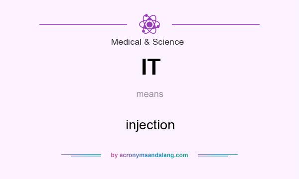 What does IT mean? It stands for injection