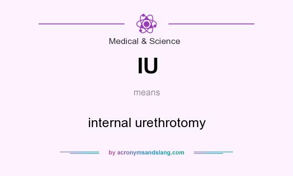 What does IU mean? It stands for internal urethrotomy