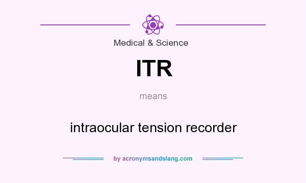What does ITR mean? It stands for intraocular tension recorder