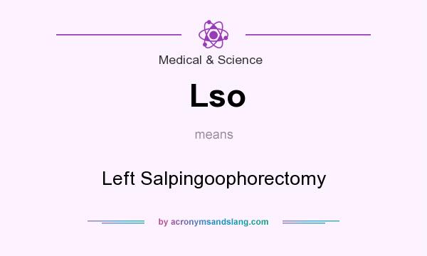 What does Lso mean? It stands for Left Salpingoophorectomy