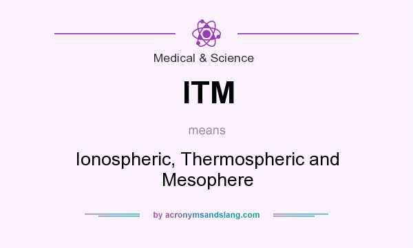 What does ITM mean? It stands for Ionospheric, Thermospheric and Mesophere