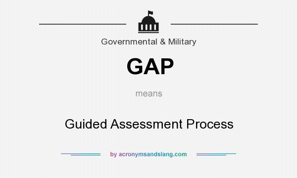 What does GAP mean? It stands for Guided Assessment Process