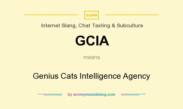 What does GCIA mean? It stands for Genius Cats Intelligence Agency