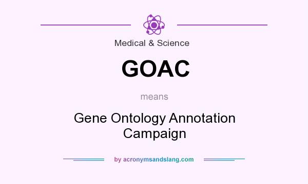 What does GOAC mean? It stands for Gene Ontology Annotation Campaign