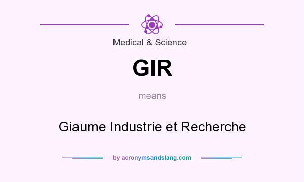What does GIR mean? It stands for Giaume Industrie et Recherche
