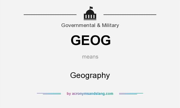 What does GEOG mean? It stands for Geography