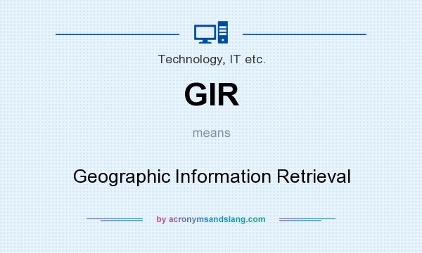 What does GIR mean? It stands for Geographic Information Retrieval