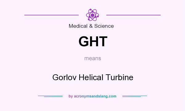 What does GHT mean? It stands for Gorlov Helical Turbine