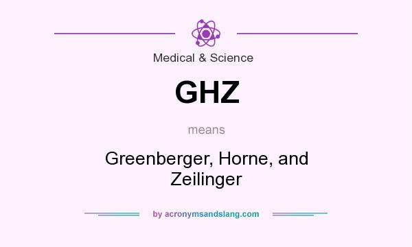 What does GHZ mean? It stands for Greenberger, Horne, and Zeilinger