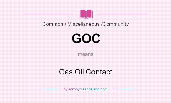 What does GOC mean? It stands for Gas Oil Contact