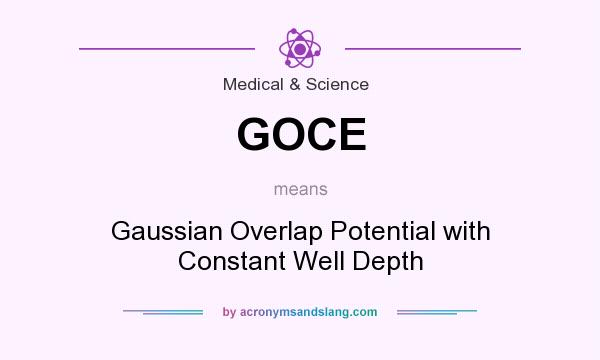 What does GOCE mean? It stands for Gaussian Overlap Potential with Constant Well Depth