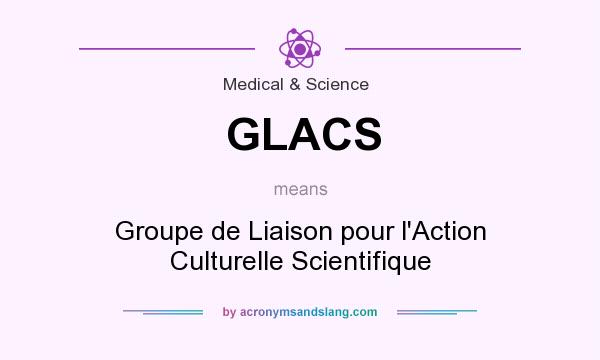 What does GLACS mean? It stands for Groupe de Liaison pour l`Action Culturelle Scientifique