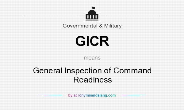 What does GICR mean? It stands for General Inspection of Command Readiness