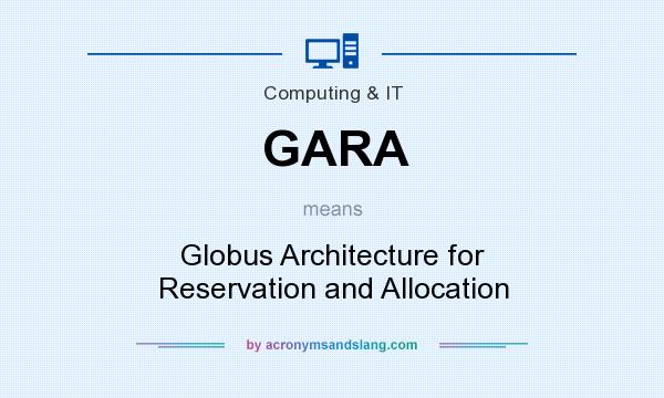 What does GARA mean? It stands for Globus Architecture for Reservation and Allocation
