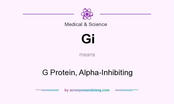 What does Gi mean? It stands for G Protein, Alpha-Inhibiting