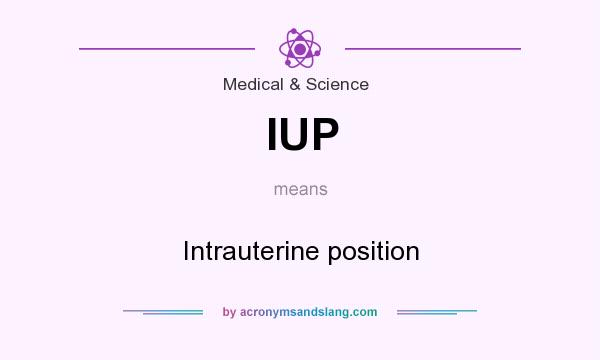 What does IUP mean? It stands for Intrauterine position