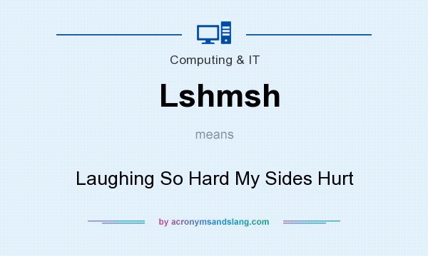 What does Lshmsh mean? It stands for Laughing So Hard My Sides Hurt