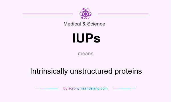 What does IUPs mean? It stands for Intrinsically unstructured proteins