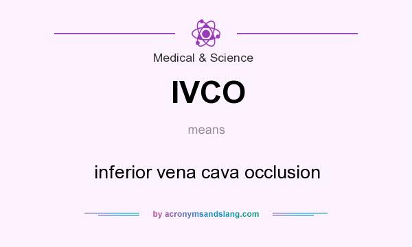 What does IVCO mean? It stands for inferior vena cava occlusion